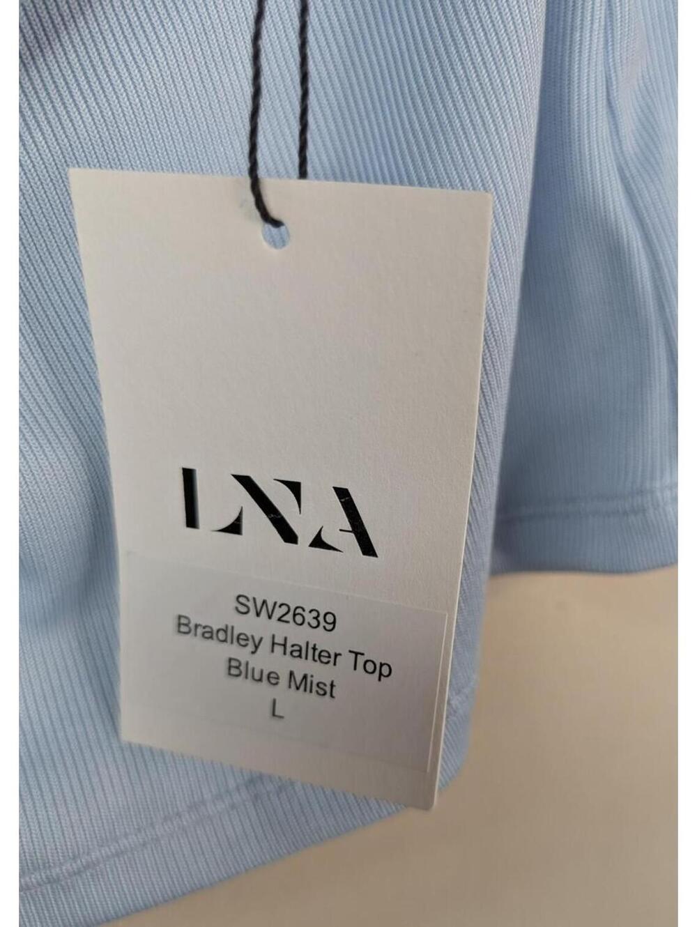 NWT LNA Bradley Halter Top Blue Mist Size L - Picture 4 of 6